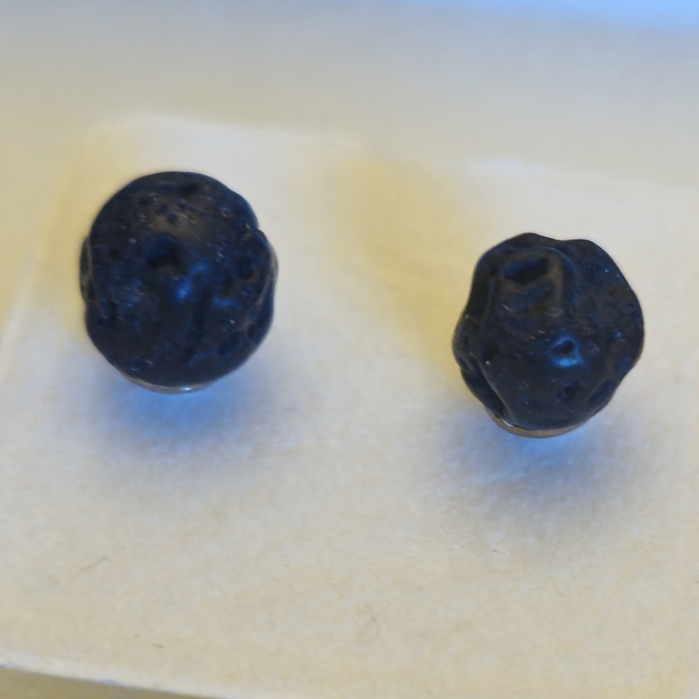 Black Crater Studded Earrings